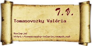 Tomasovszky Valéria névjegykártya