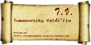 Tomasovszky Valéria névjegykártya