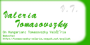 valeria tomasovszky business card